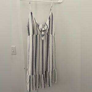 NWT! White and black striped sundress with adjustable straps! Size 8